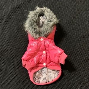 Pink Puffy Dog Coat